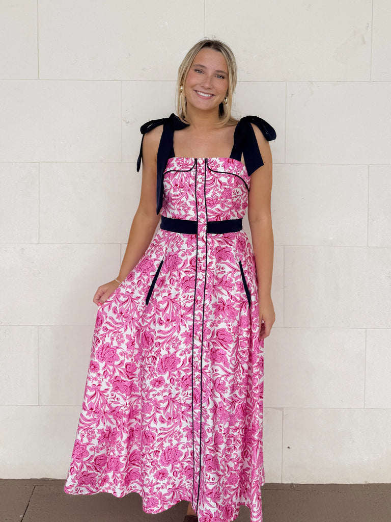 Petal & Ink Midi Dress Clothing Peacocks & Pearls Lexington