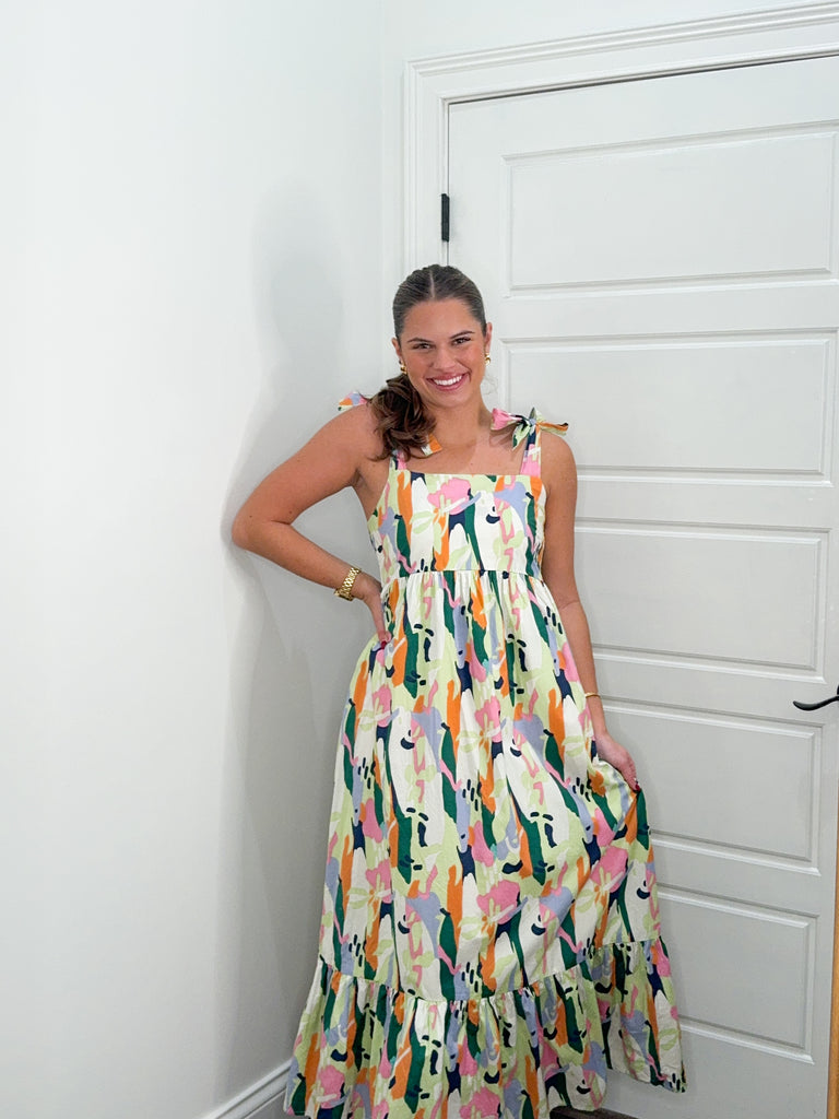 Electric Blossom Maxi Dress Clothing Peacocks & Pearls Lexington