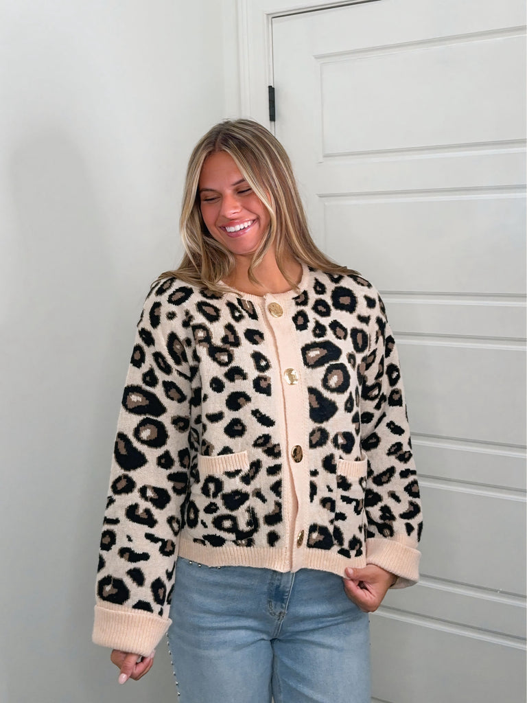 Savvy Leopard Sweater Clothing Peacocks & Pearls Lexington