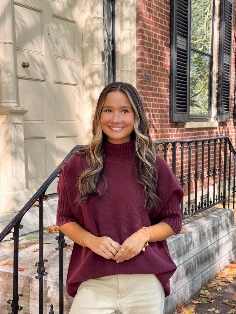 The Burgundy Kint Top Clothing Peacocks & Pearls Lexington