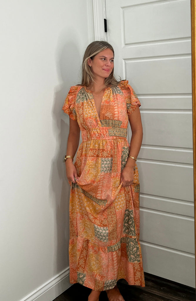 Paisley Patchwork Maxi Dress Clothing Peacocks & Pearls Lexington   