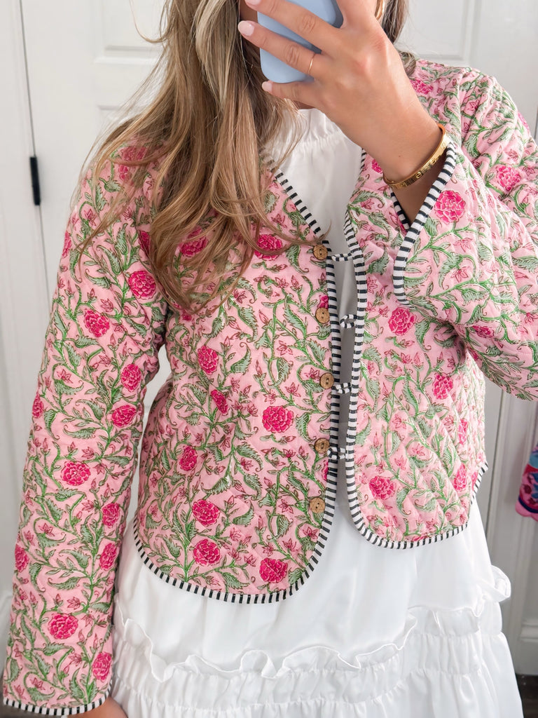 The Zoie Pink Jacket Clothing Peacocks & Pearls Lexington
