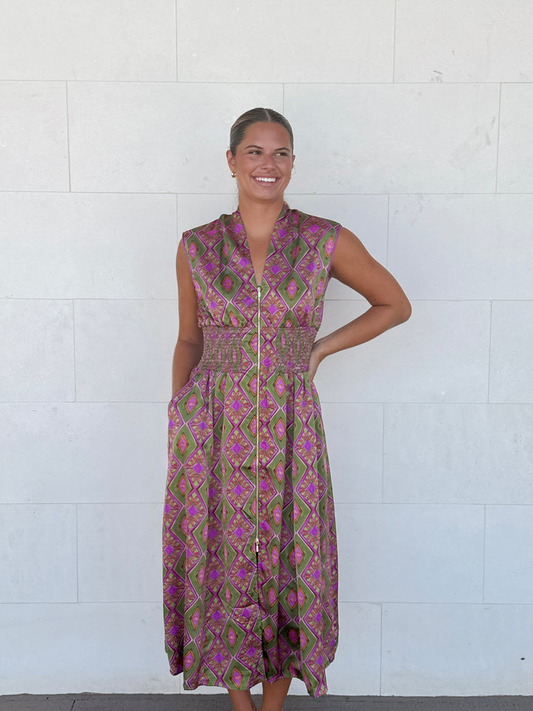 The Prism Midi Dress Clothing Peacocks & Pearls Lexington