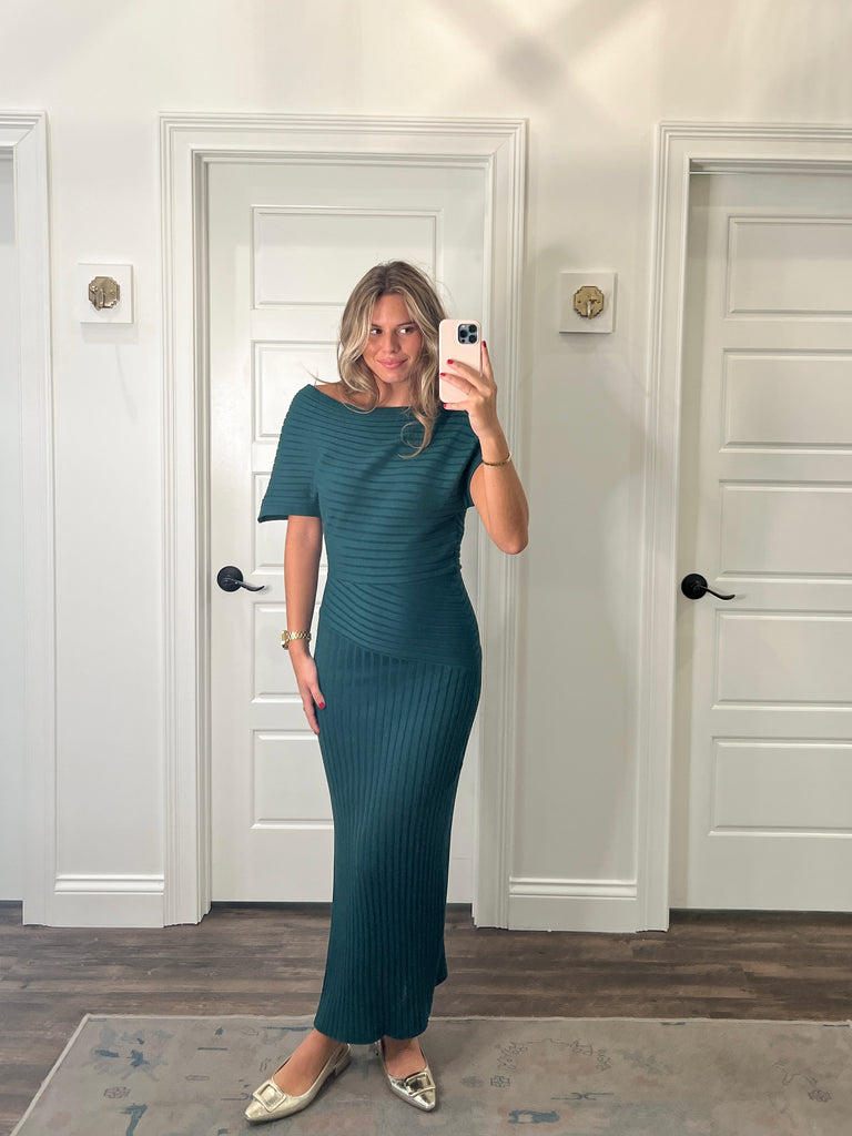 Boho Breeze Knit Midi Dress Clothing Peacocks & Pearls Lexington   