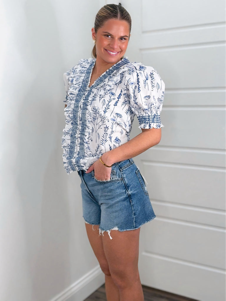 Rebecca High Rise Jean Shorts Clothing Peacocks & Pearls Lexington