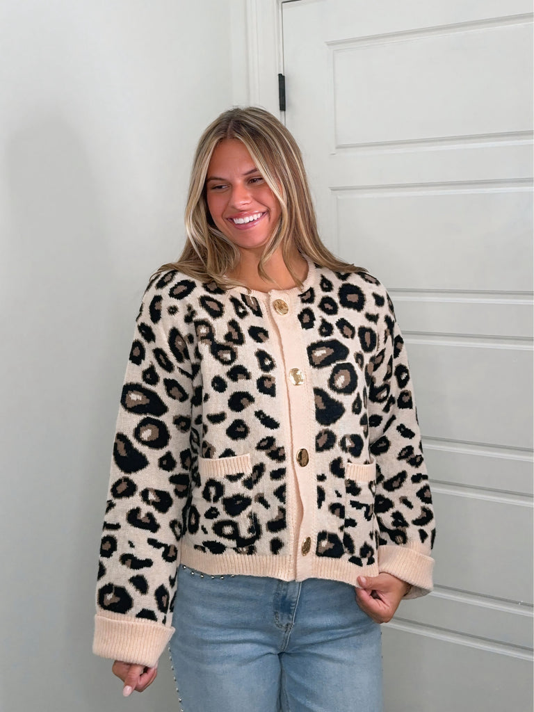 Savvy Leopard Sweater Clothing Peacocks & Pearls Lexington