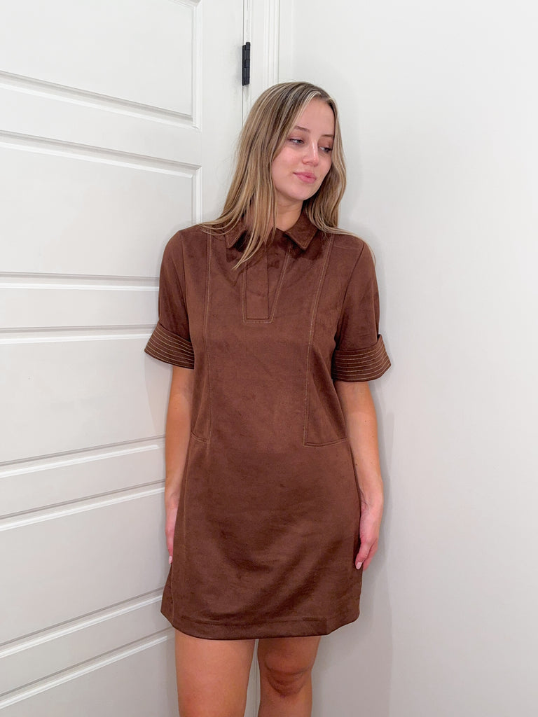 Autumn Shift Short Dress Clothing Peacocks & Pearls Lexington