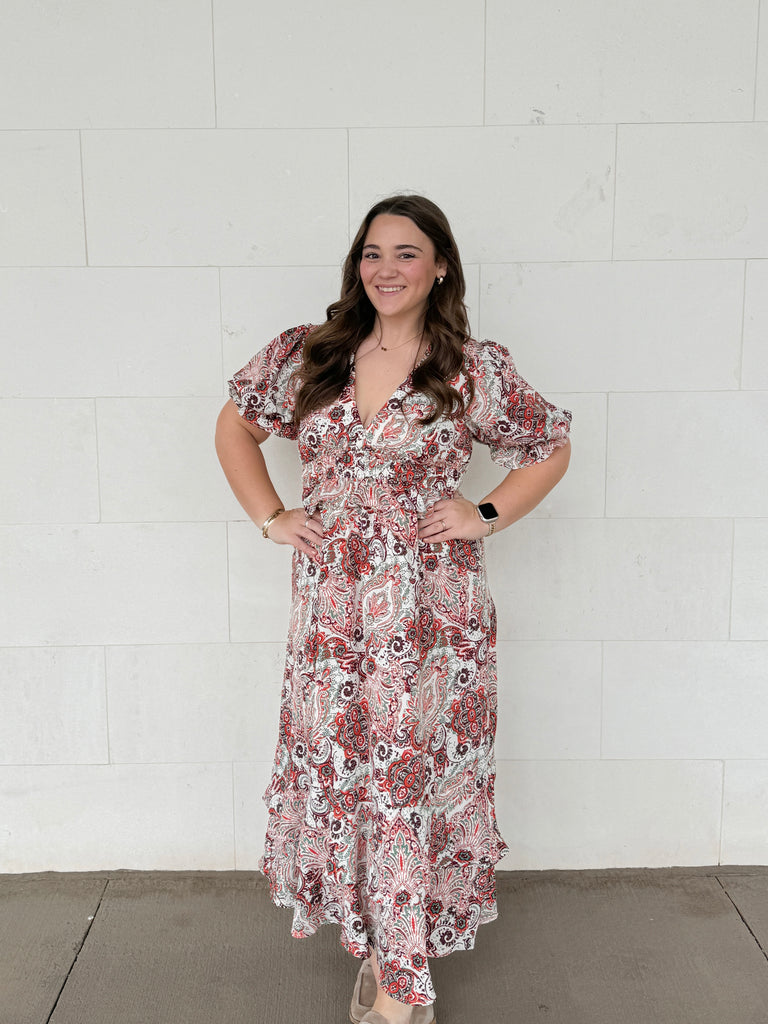 Pumpkin and Sage Dress Clothing Peacocks & Pearls Lexington