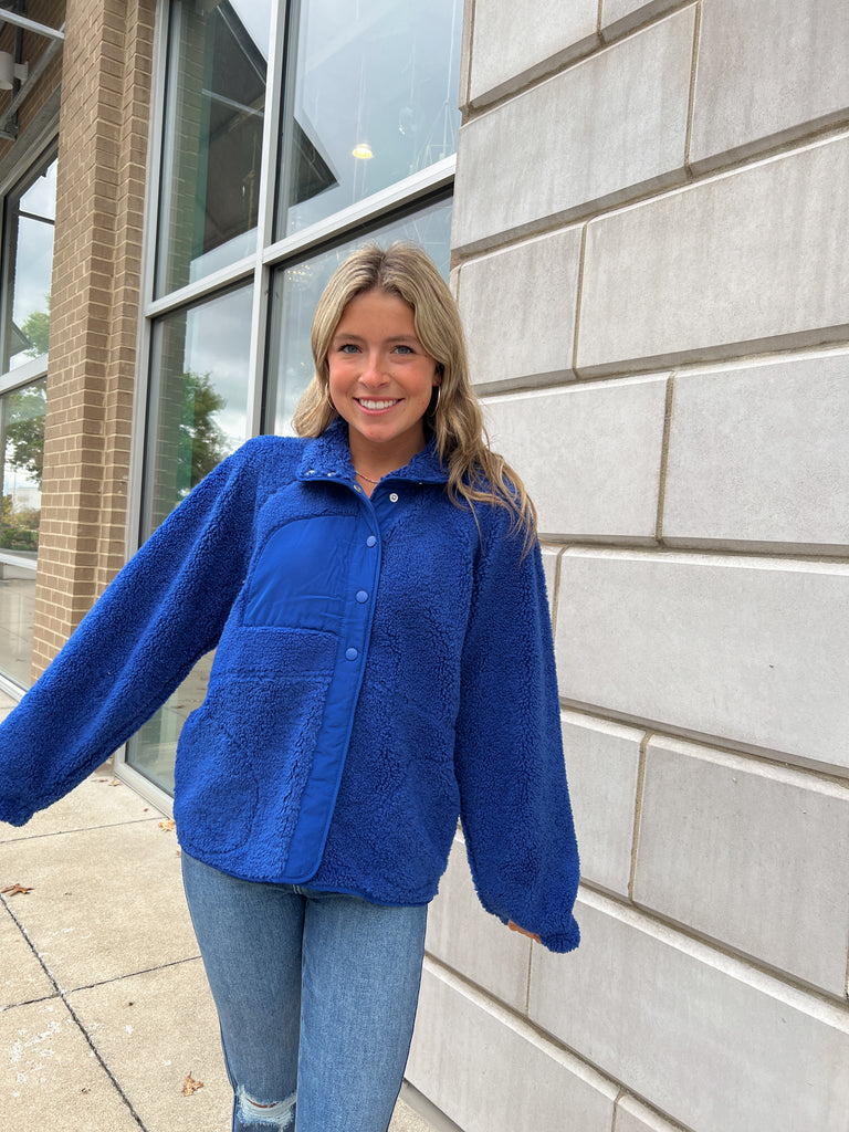 Stay Warm Royal Fleece Jacket Clothing Blu Pepper   