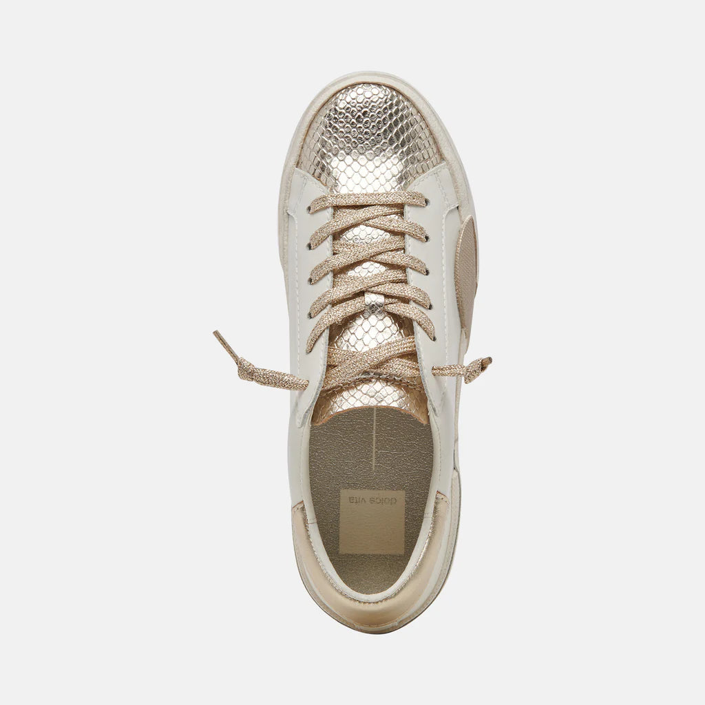 Zina Sneaker White/Gold Shoes Dolce Vita   