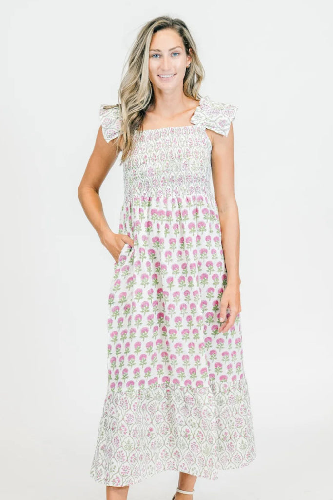 Aubrey Poppy Midi Dress Clothing Peacocks & Pearls Lexington