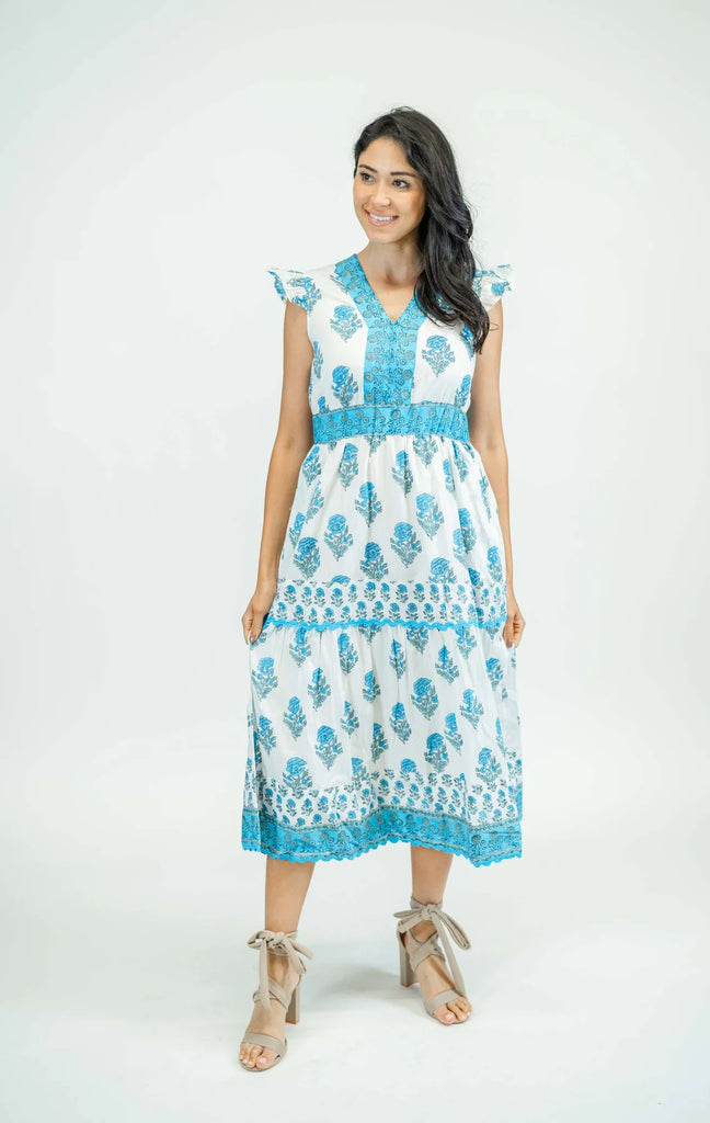 Blue Petal Dream Dress Clothing Peacocks & Pearls Lexington