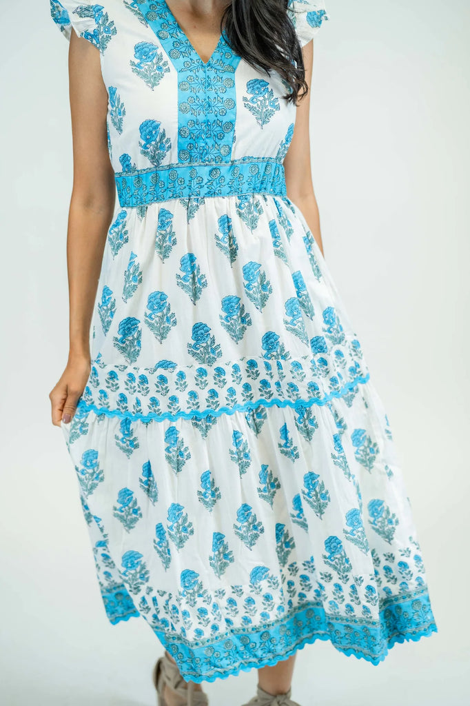 Blue Petal Dream Dress Clothing Peacocks & Pearls Lexington