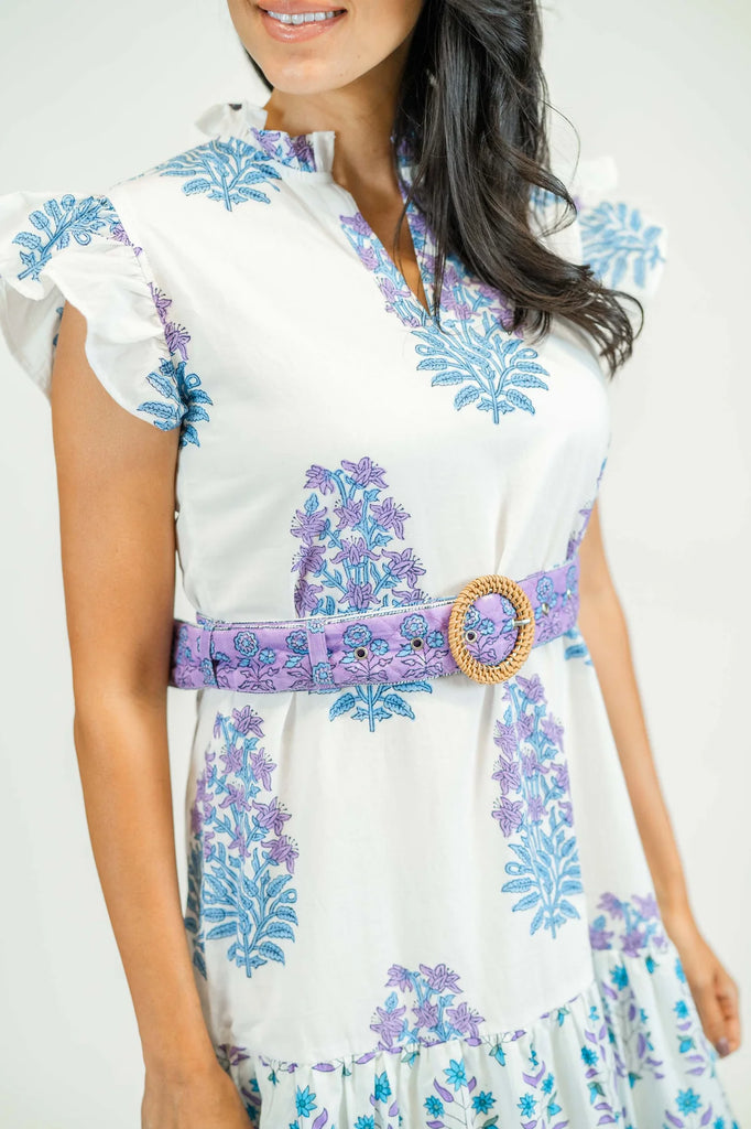 Lavender Fields Midi Dress Clothing Peacocks & Pearls Lexington
