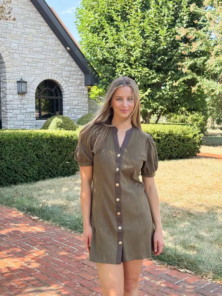 The Forest Suede Dress Clothing Peacocks & Pearls Lexington
