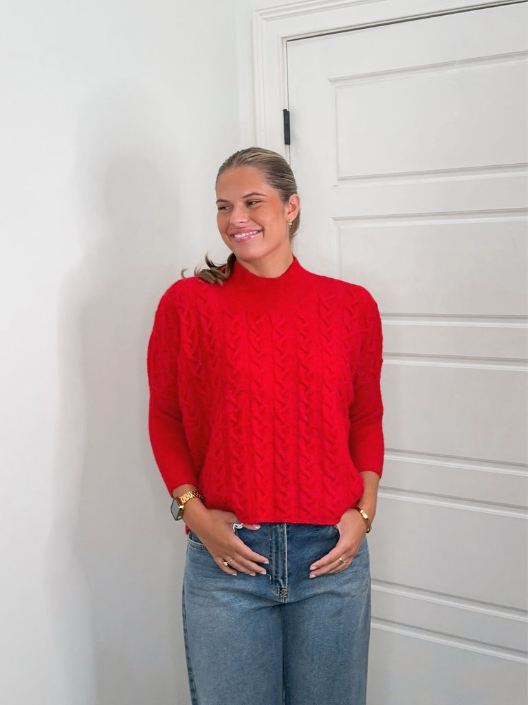 The Cranberry Knit Sweater Clothing Peacocks & Pearls Lexington
