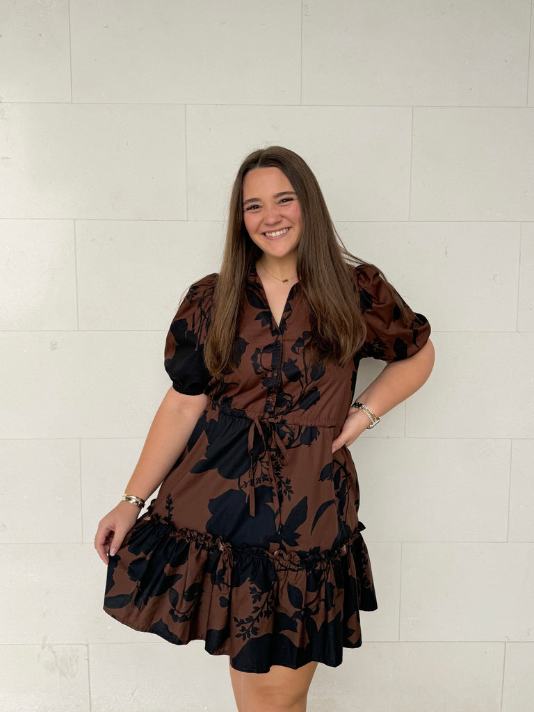 Somerton Floral Stacie Button Down Dress Clothing Peacocks & Pearls Lexington   