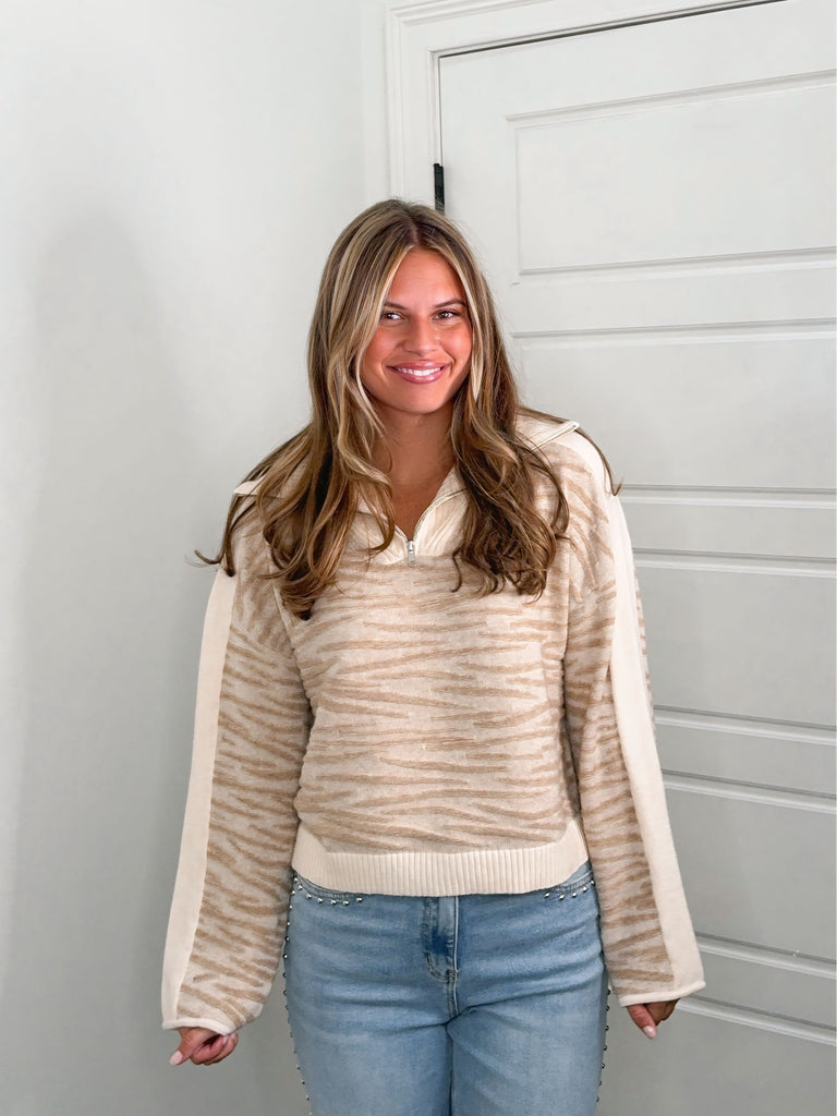 Warm Sands Quarter Zip Clothing Peacocks & Pearls Lexington