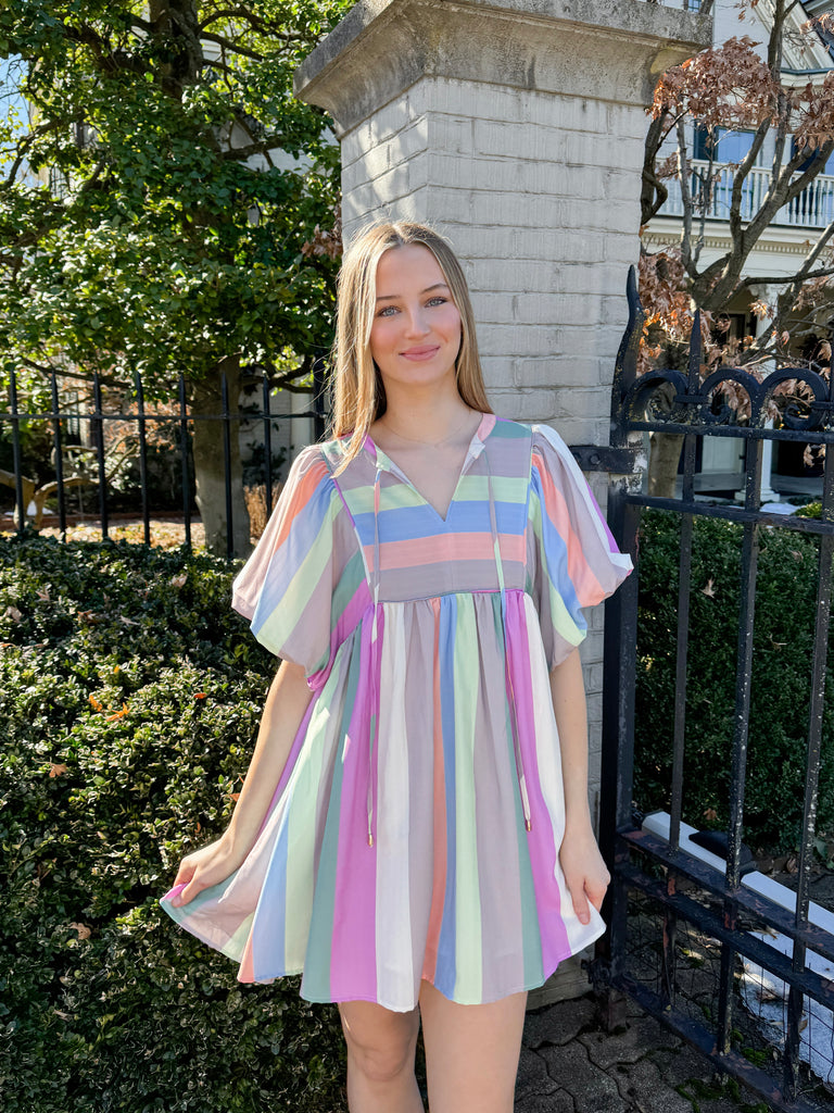 Classy Carnival Stripe Dress Clothing Peacocks & Pearls Lexington