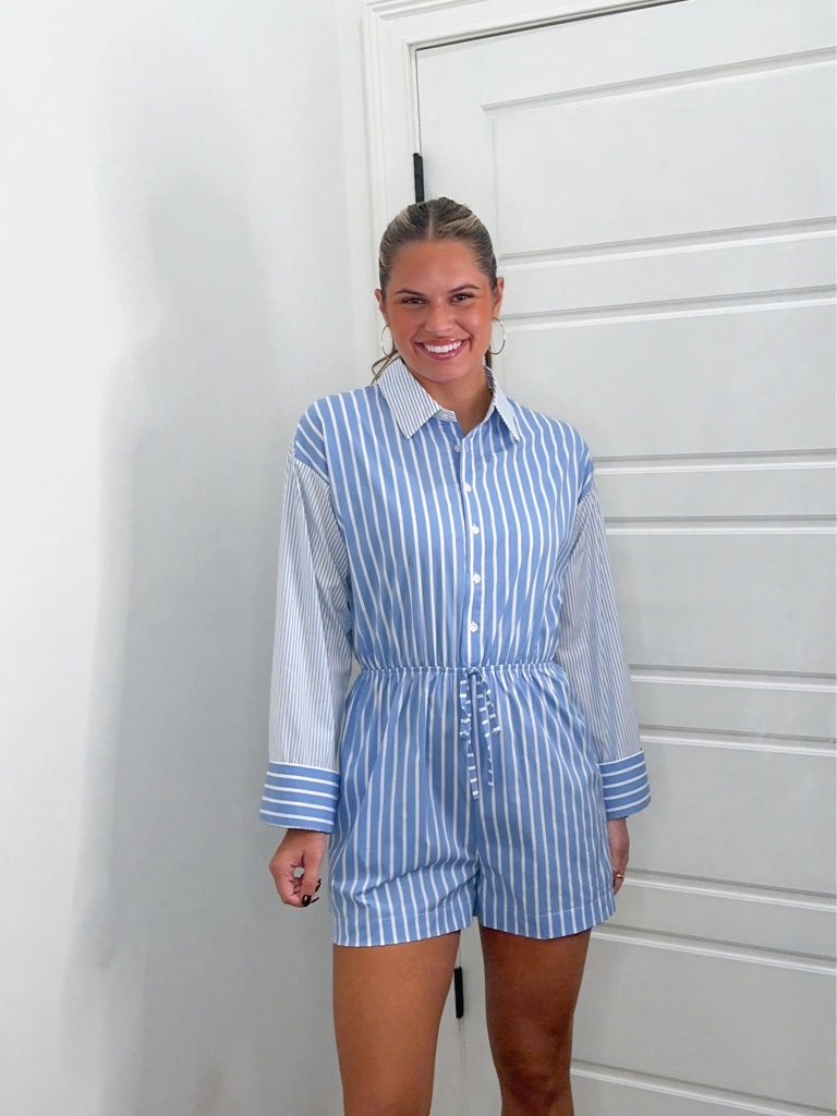 The Sailor Stripe Romper Clothing Peacocks & Pearls Lexington