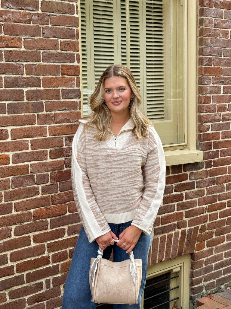 Warm Sands Quarter Zip Clothing Peacocks & Pearls Lexington