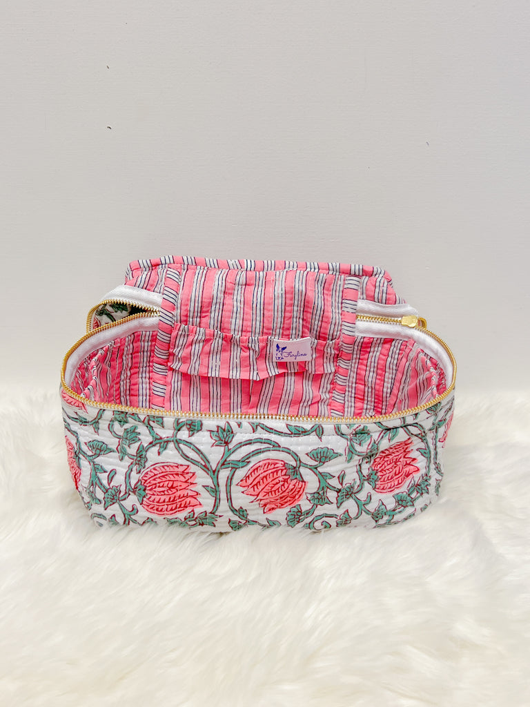 Calli Jane Handle Cosmetic Bag Purse Peacocks & Pearls Lexington