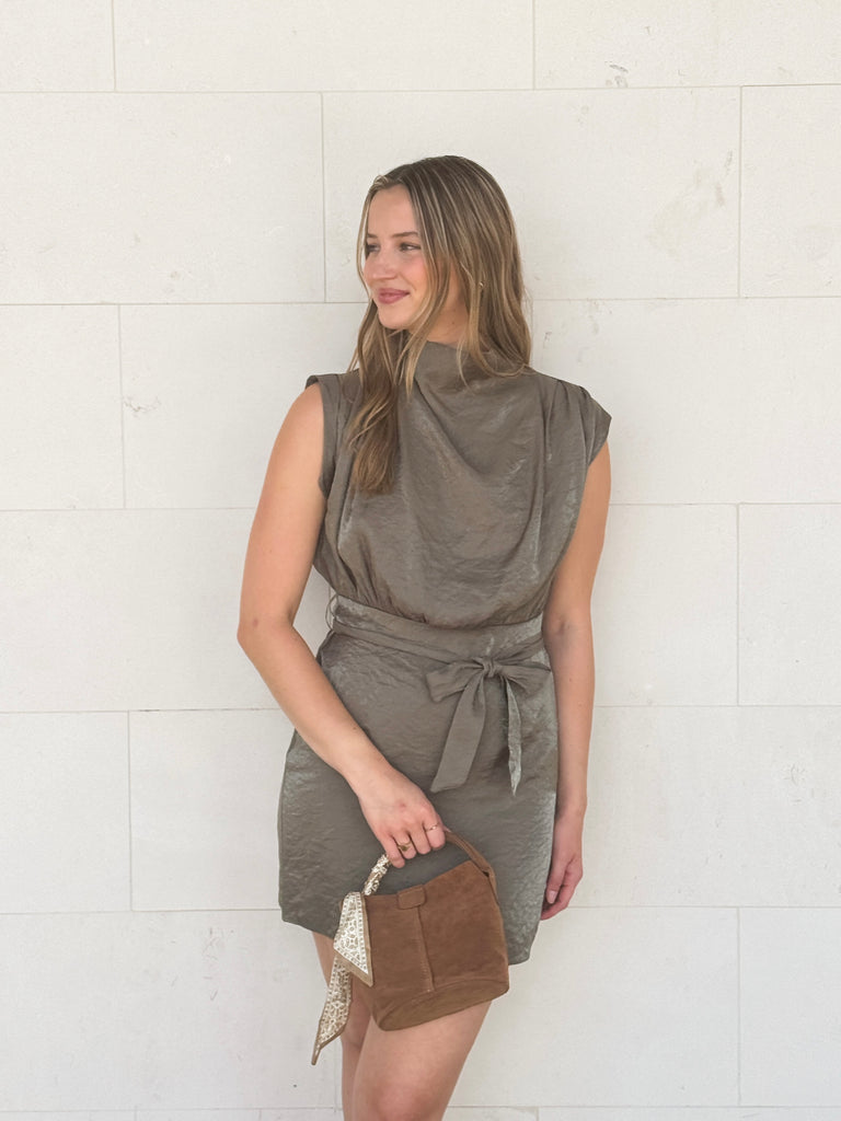 Olive Charm Short Dress Clothing Peacocks & Pearls Lexington