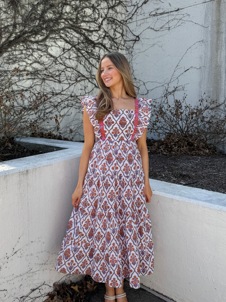 Kacie Gardenia Midi Dress Clothing Peacocks & Pearls Lexington