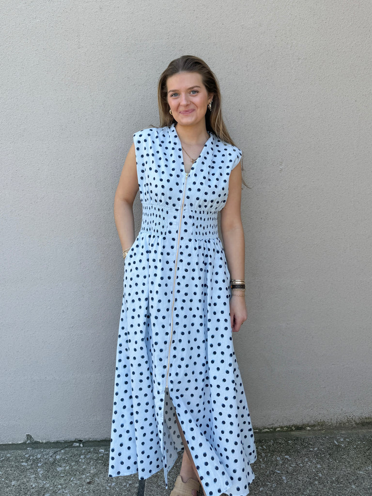 Dottie Zip Midi Dress Clothing Peacocks & Pearls Lexington