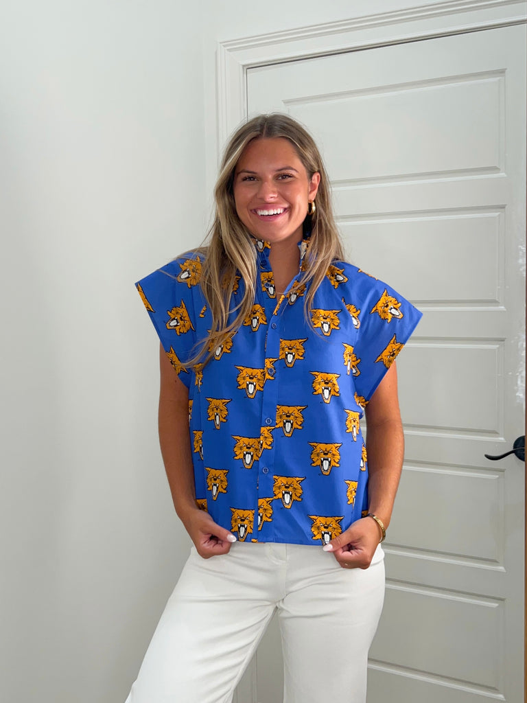 The KY Wildcat Poplin Blouse Clothing Peacocks & Pearls Lexington   