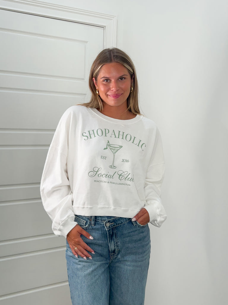 Shopaholic Sweatshirt Clothing Peacocks & Pearls Lexington   