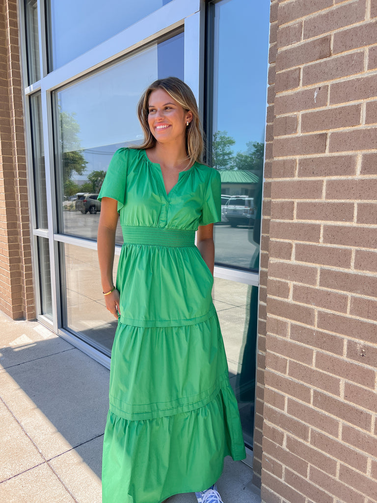 Cider Palmer Poplin Maxi Dress Clothing Peacocks & Pearls Lexington   