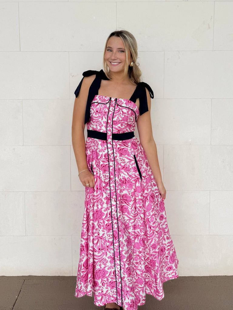 Petal & Ink Midi Dress Clothing Peacocks & Pearls Lexington