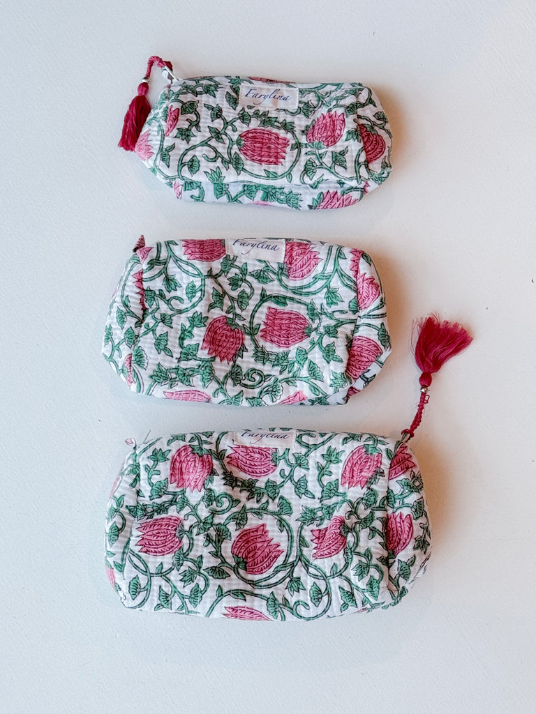 Quilted Toiletry Bag Accessory Peacocks & Pearls Lexington