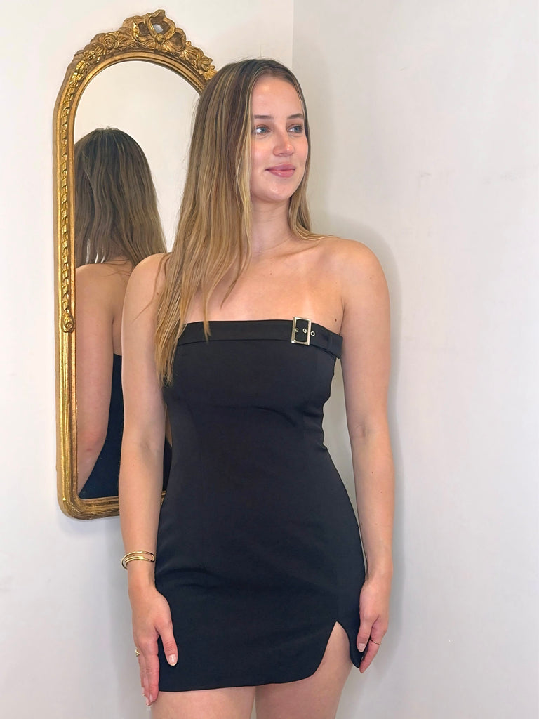 Buckle Up Short Dress Clothing Peacocks & Pearls Lexington