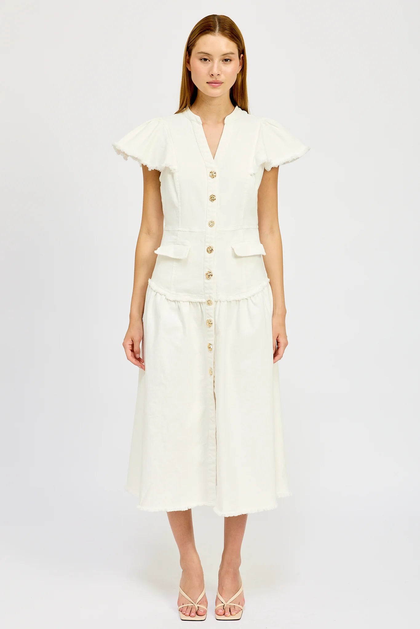 en saison oaklynn denim midi dress En Saison Women's Oaklynn Denim Mini Dress