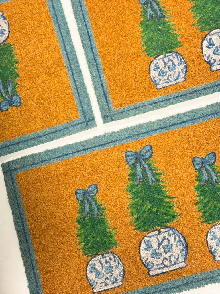 Under The Tree Ginger Jar Doormat Home Peacocks & Pearls Lexington