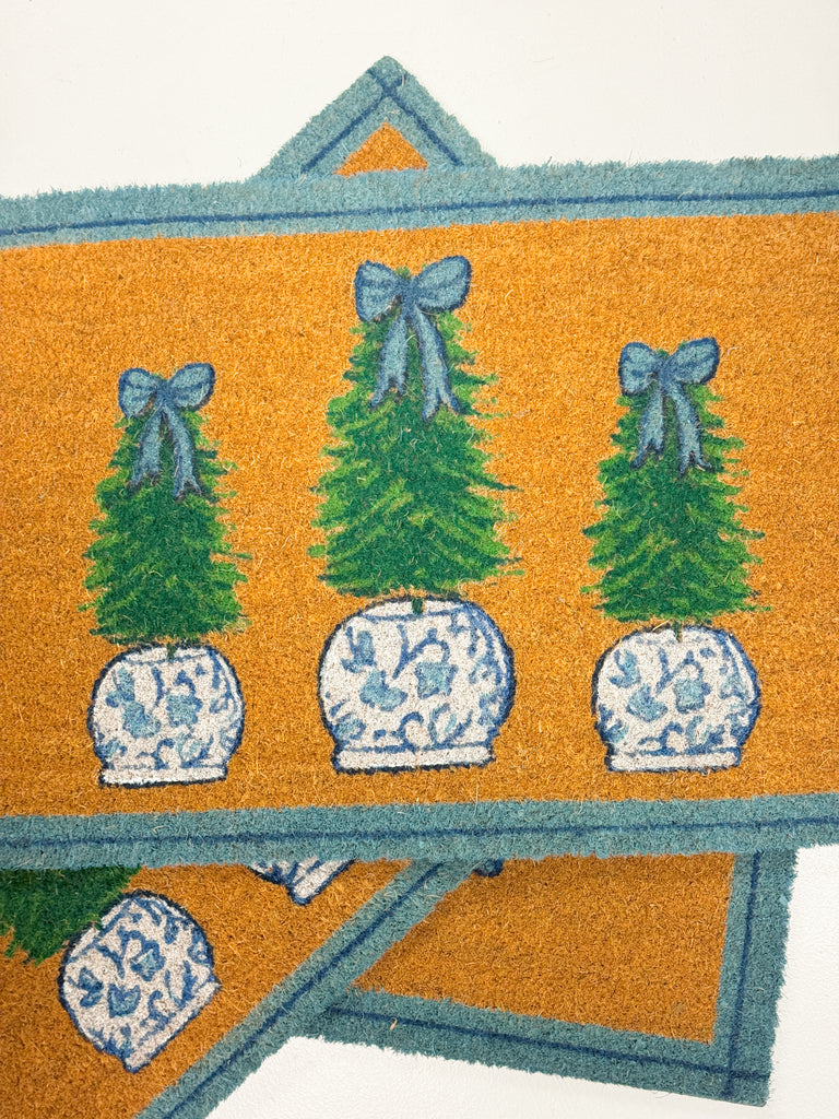 Under The Tree Ginger Jar Doormat Home Peacocks & Pearls Lexington