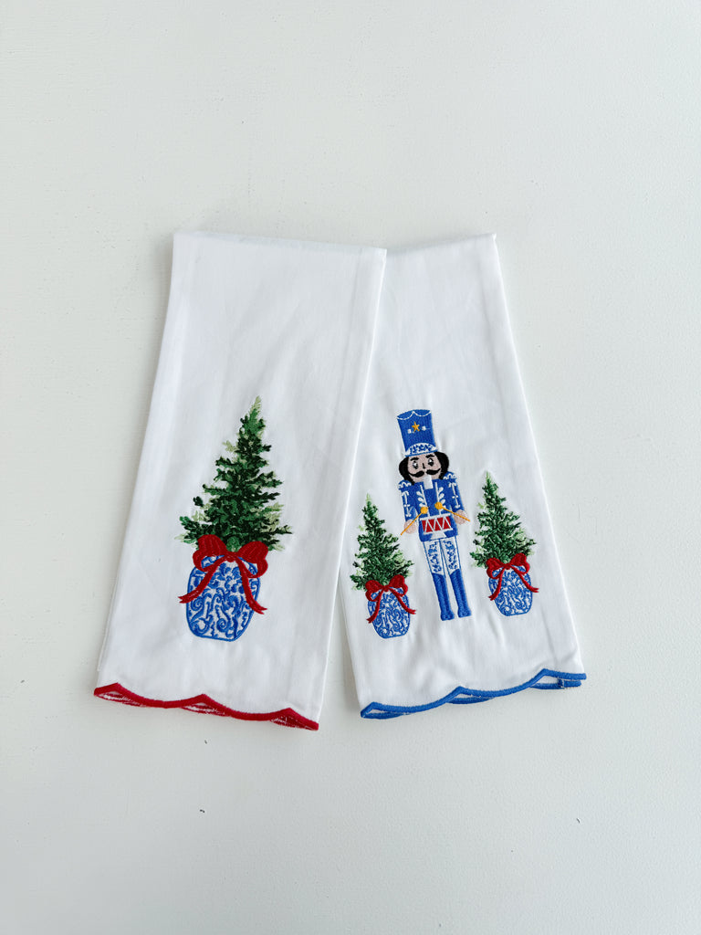 Christmas Chinoiserie Tea Towel Home Peacocks & Pearls Lexington