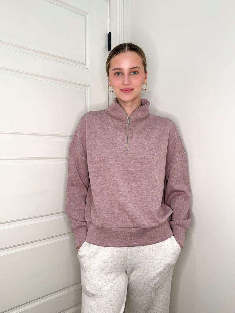 Hawley Half Zip Sweat Top Clothing Peacocks & Pearls Lexington