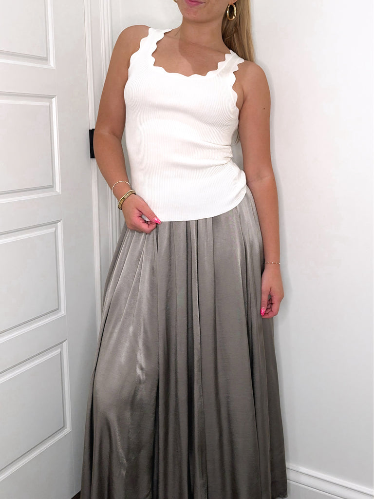 Moonlit Silk Maxi Skirt Clothing Peacocks & Pearls Lexington