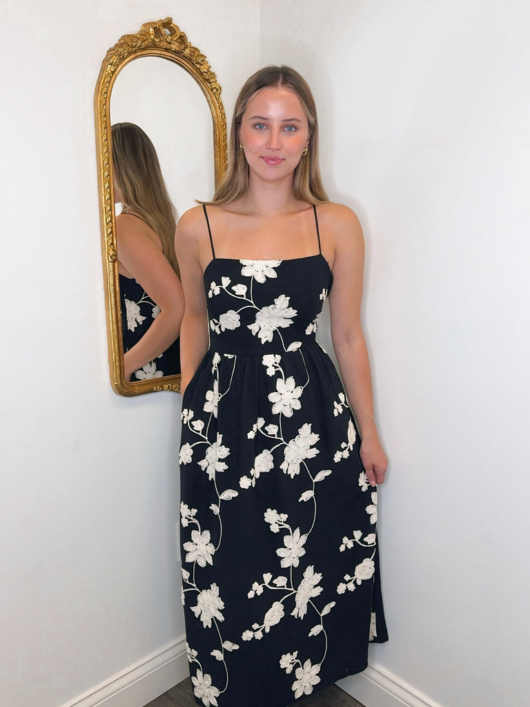 Paper Petals Midi Dress Clothing Peacocks & Pearls Lexington