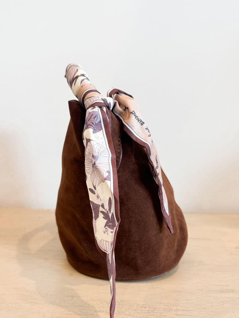 Suede Bucket Bag Accessory Peacocks & Pearls Lexington