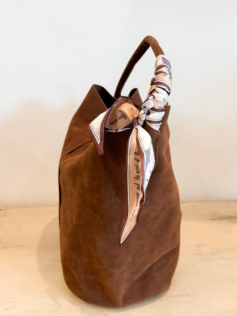 Suede Bucket Bag Accessory Peacocks & Pearls Lexington