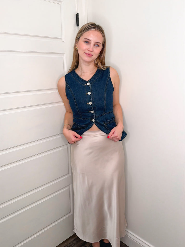 Champagne Toast Midi Skirt Clothing Peacocks & Pearls Lexington