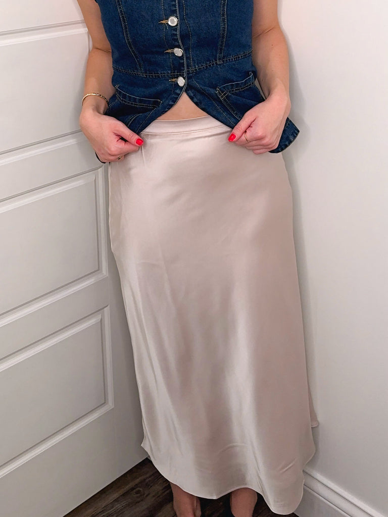 Champagne Toast Midi Skirt Clothing Peacocks & Pearls Lexington