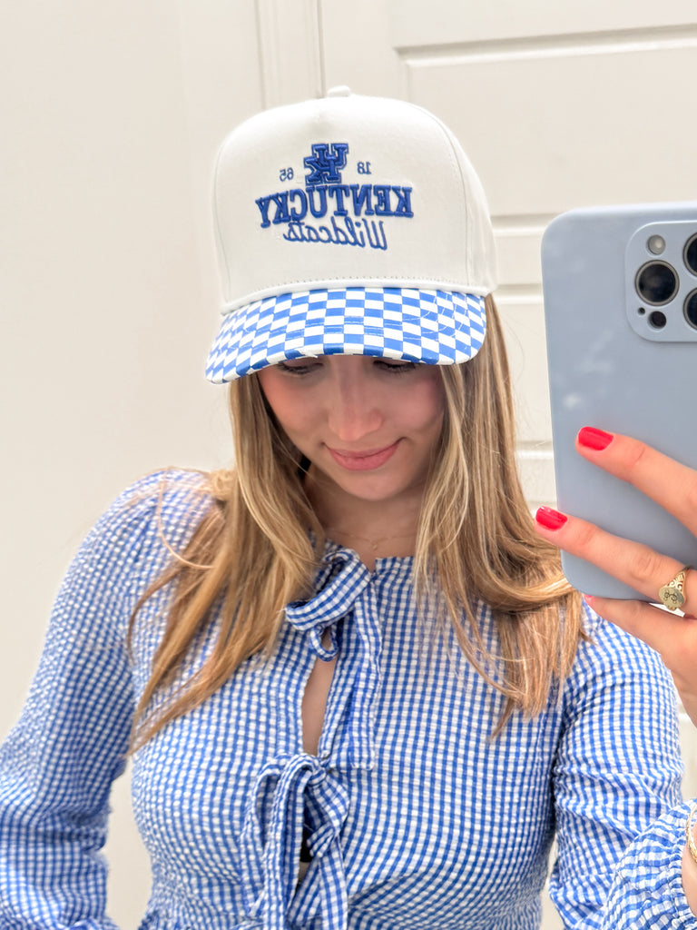 Kentucky Check Trucker Hat Accessory Peacocks & Pearls Lexington