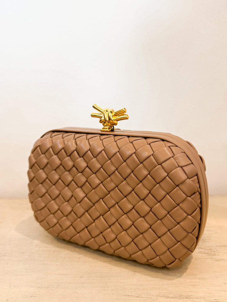 Cece Woven Clutch Accessory Peacocks & Pearls Lexington