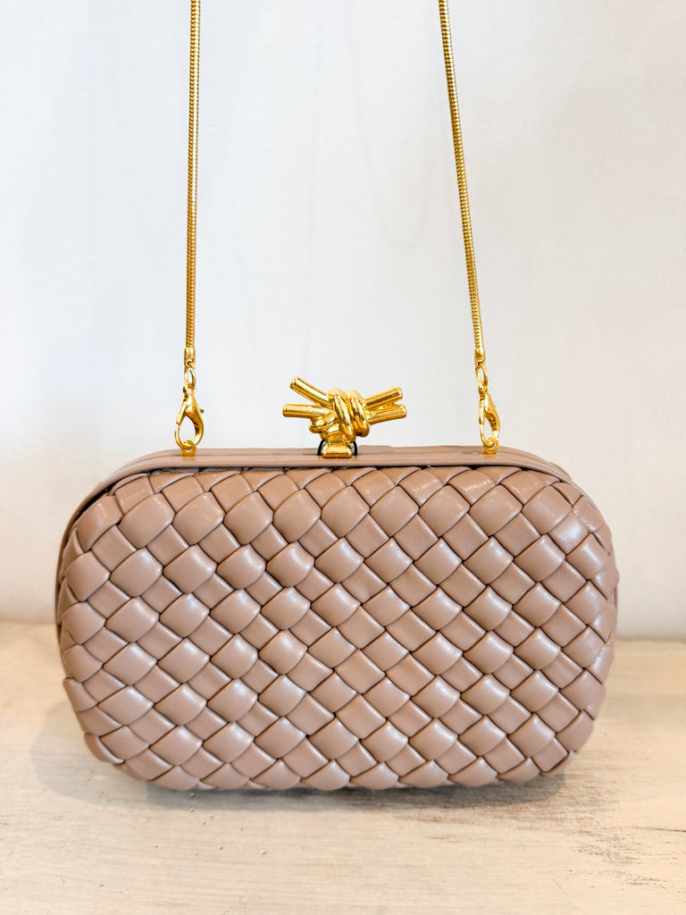 Cece Woven Clutch Accessory Peacocks & Pearls Lexington