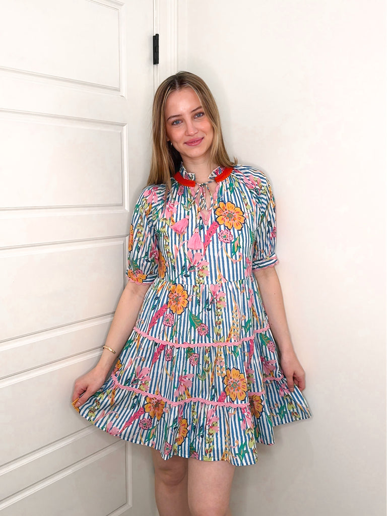 Floral Striped Beauty Dress Clothing Peacocks & Pearls Lexington